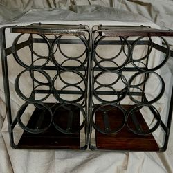 Wood And Metal Wine Rack