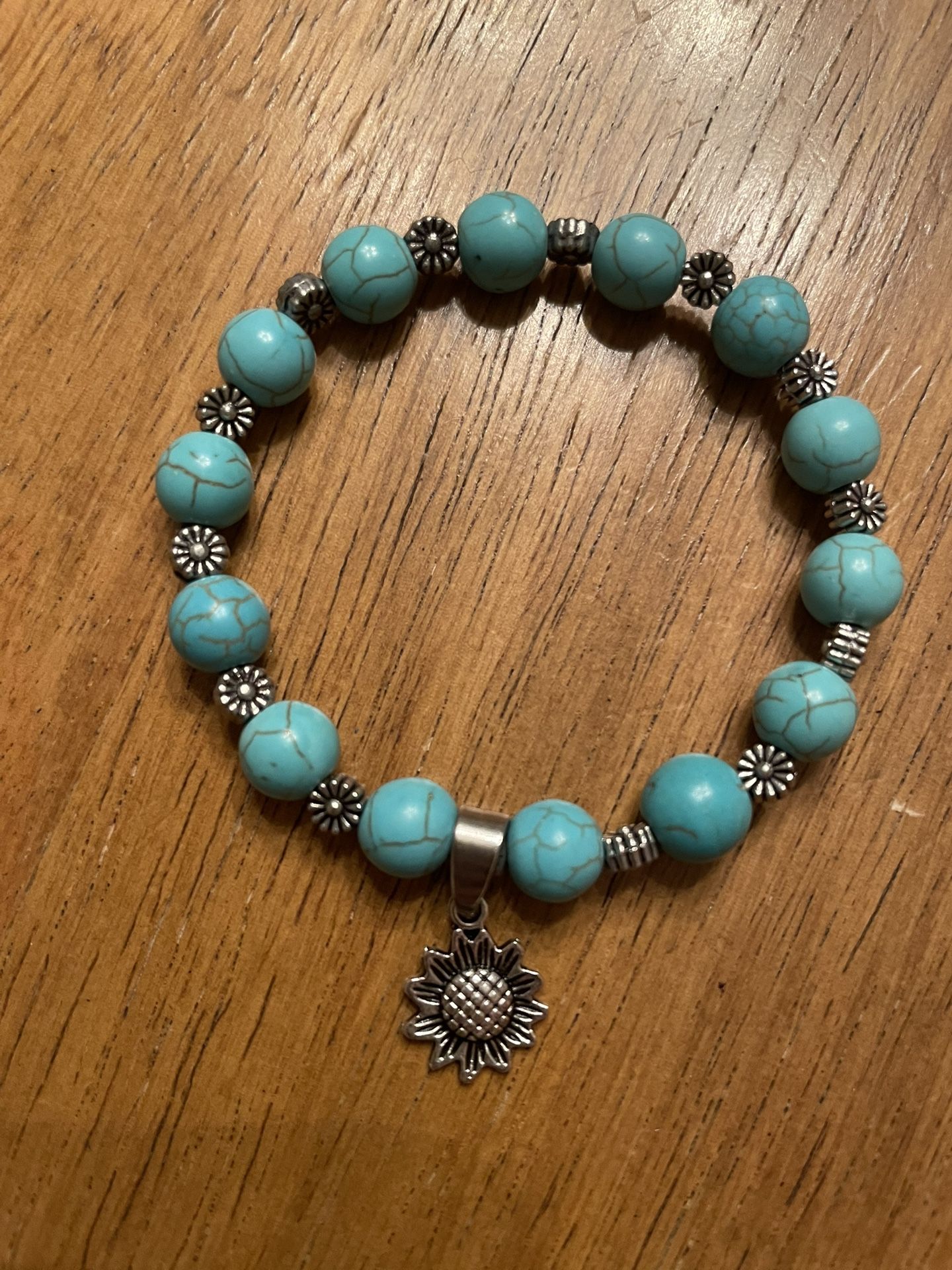 Western turquoise sunflower bracelet