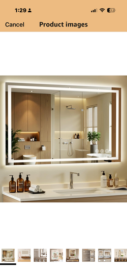 48x30 LED Bathroom Mirror with Lights - Dimmable, Anti-Fog, 3 Color Backlit & Front Lit Mirror for Bathroom, Shatter-Proof Tempered Glass, Easy Instal