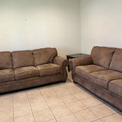 Rustic Matching Sofa & Loveseat W/ Nailhead! 