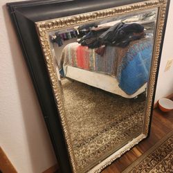 Large Wall Hanging Mirror, Decor, Black/gold Frame - 43.5" X 31"