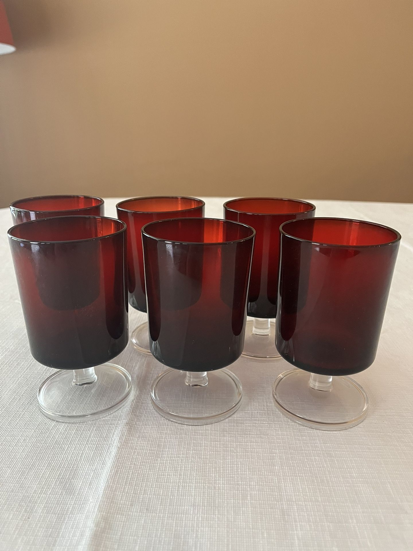 Vintage Ruby Red LUMINARC FRANCE Arcoroc Shot Glasses for