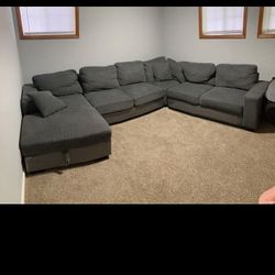 Gray Sleeper Sofa With Storage 