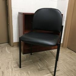 Comfort Stackable Steel Side Reception Chair – Black Vinyl Upholstery