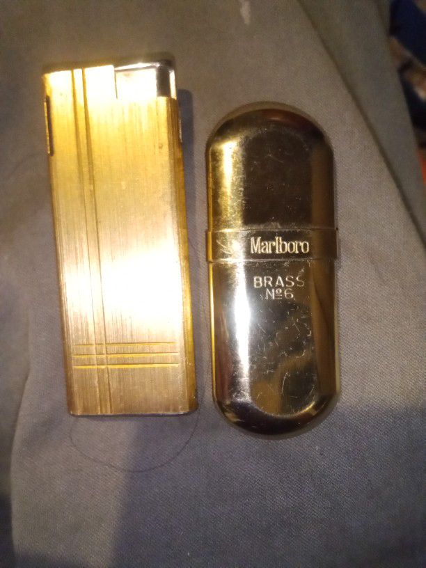 Vintage Butane Lighter With Marlboro Zippo Lighter
