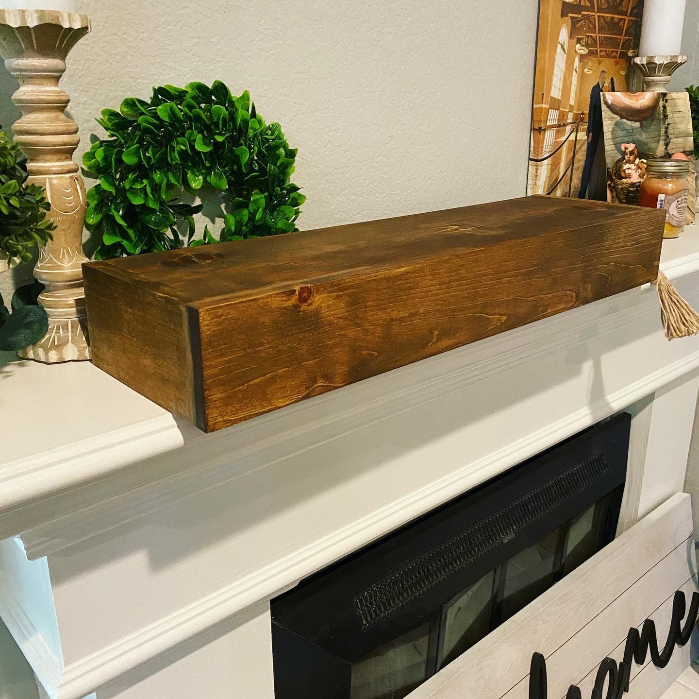 Custom floating shelves