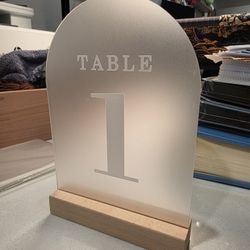 Frosted White Wedding Table Numbers