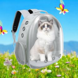 Gray-PetPack Adorable Bubble Carrying Bag for Small, medium dogs Cats, Space Capsule Pet Park, Hiking backpack, Airline Approved Travel Carrier 