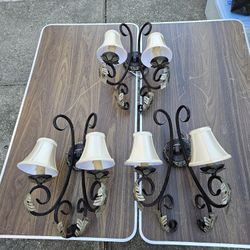 3 Large Iron Wall Sconces