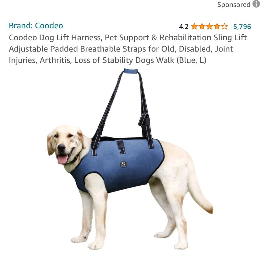 Coodeo Dog Lift Harness, Support & Recovery Sling