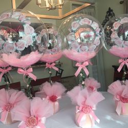 Light Pink/ Roses/ Garden Theme Centerpieces
