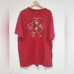 Disney Mickey Mouse distressed Red Tshirt size 2XlL p2p 26&quot; unisex 