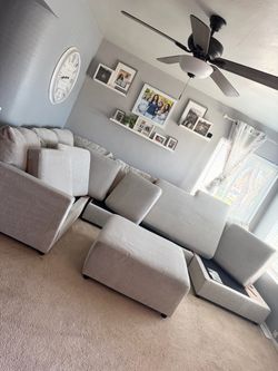 Couches sectional and ottoman