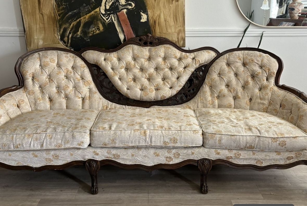 Antique Victorian Style 1940s Sofa