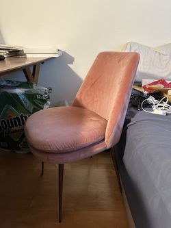 West Elm Carlo Dining Chairs (Pair) - Blush Pink Velvet