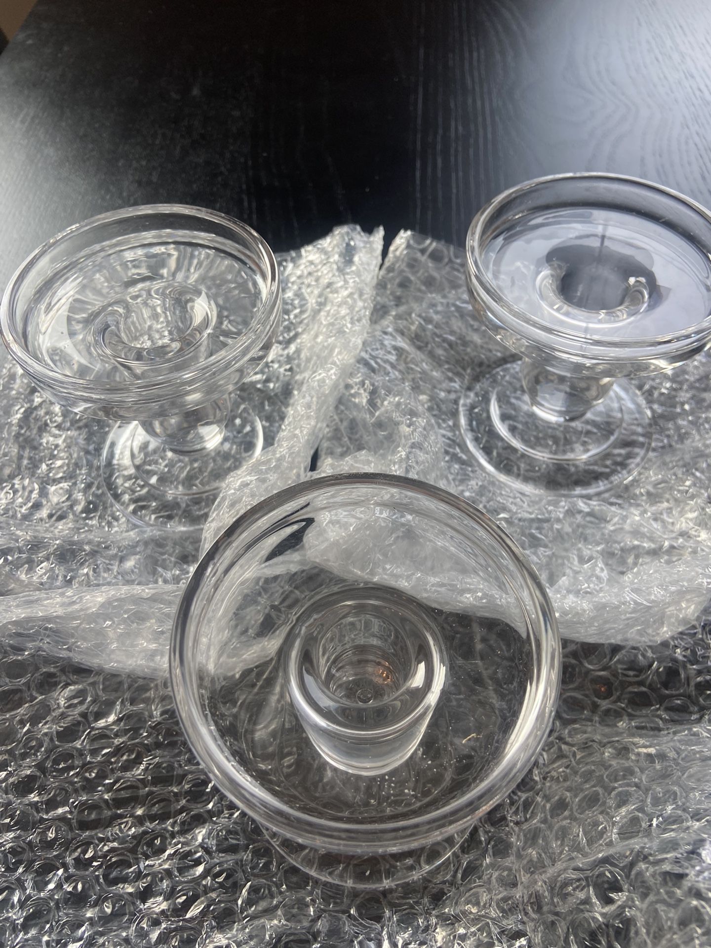 Glass Candle Holders for 3 inches Pillar Candle Set Of 3