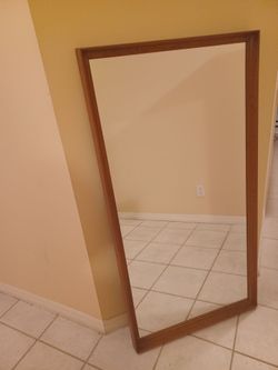 Large Wood Framed Standing Mirror