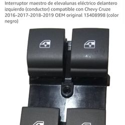 Control De Ventanas De Chevrolet Cruce 2016 Al 2019 