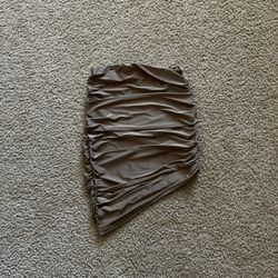 Brown Ruched Skirt 