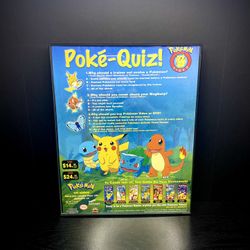 Authentic 1999 Pokémon Poke-quiz Framed Ad