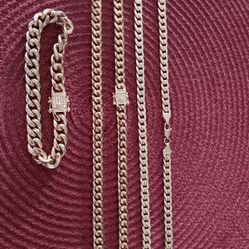 3 Cuban Vermeil 14k And18k Gold Chains