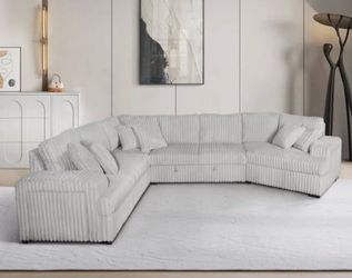 Cloud cuddler sectional sofa couch with pull out sleeper and ottoman