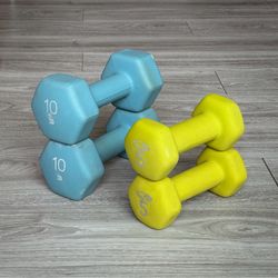 Set of 4 Dumbbells – 5 lb & 10 lb Pairs