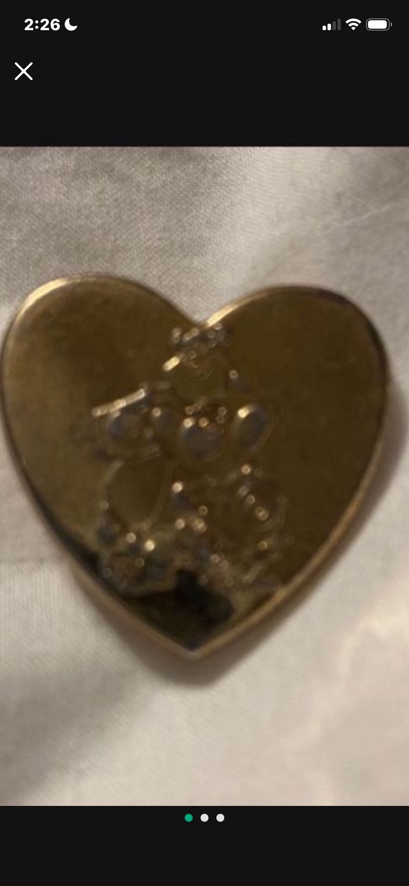 Monsters Inc Disney Pixar Sully 2012 Gold-Toned Heart Shaped Metal Hat Jacket Pin