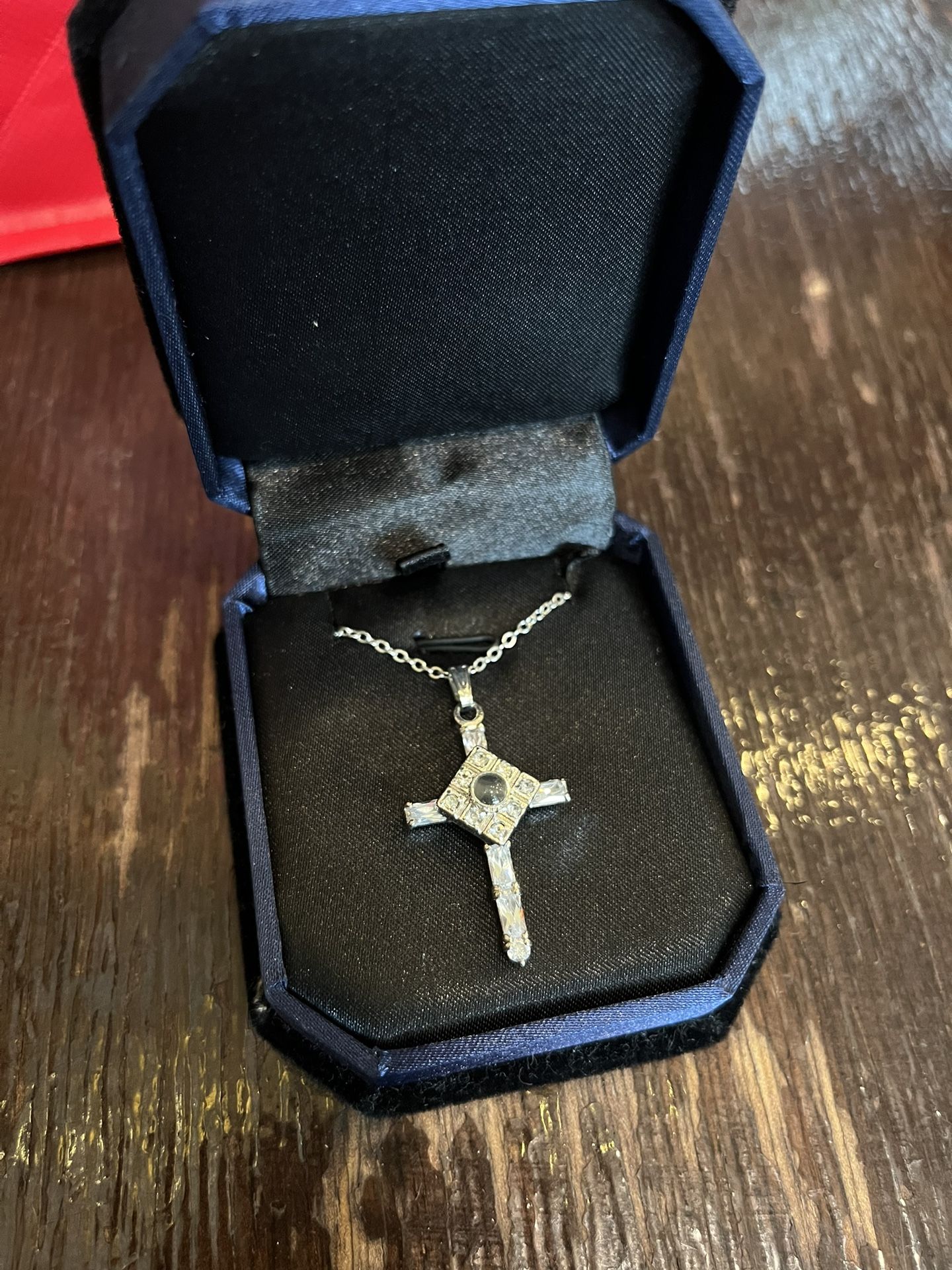 Silver Cross With Our Father Prayer