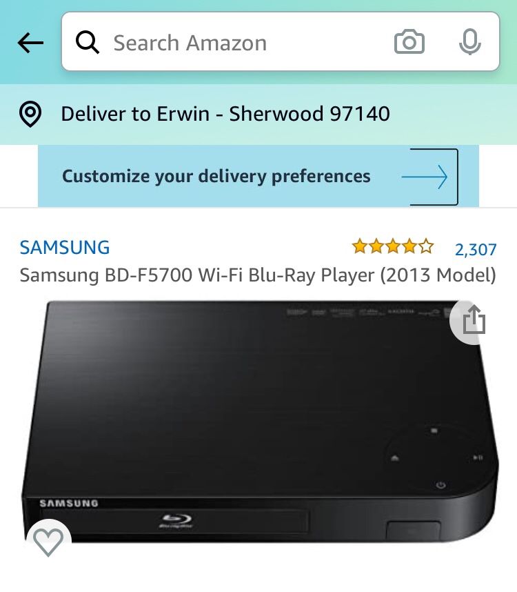 Samsung BD-F5700 Wi-Fi Blu-Ray Player