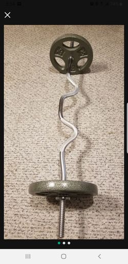 BRAND NEW SUPER CURL BAR 2 X 25 POUNDS PLATES FIRM ON PRICE