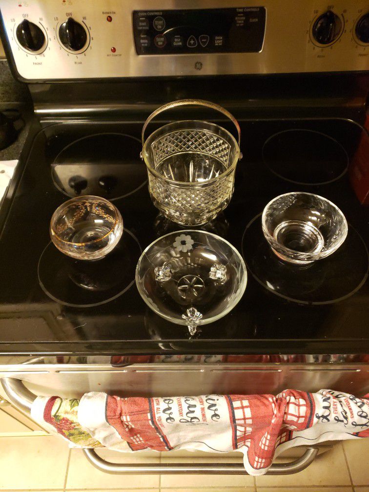 X4 Vintage Glass Dish Variety 