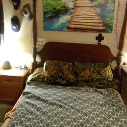 One Of A Kind Queen Size Bed With Amazing Headboard