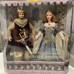 Vintage 1999 Barbie and Ken as Camelot's King Arthur & Queen Guinevere
