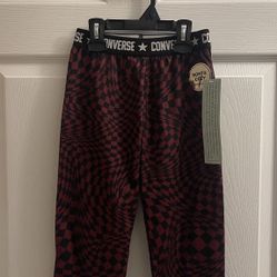 Brand New Boys Converse Red & Black Checker PJ Pants Size 4 Kids 