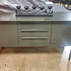 Olive Green Mid-century Modern Style Buffet Cabinet 