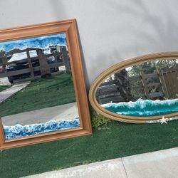 Mirrors With Handmade Ocean Waves Designs 🌊