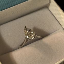 14k White Gold And Rhodium Beautiful Engagement Ring with Value Documentation 