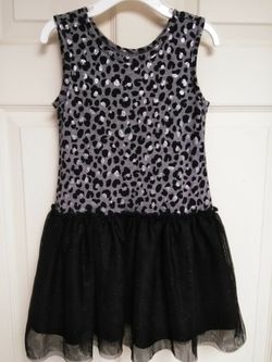 Girls sparkly leopard tutu dress 5/6