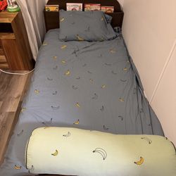 Twin Bed With Bookshelves And Mattress