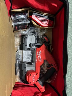 M18 FUEL 18V Lithium-Ion Brushless Cordless Compact Bandsaw Kit with Two 3.0 Ah High Output Batteries