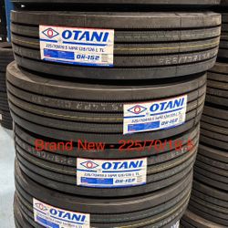 Brand New 225/70/19.5 Otani OH-152 Rib Steer Tires