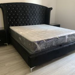 New In Box King Bed Frame With Mattress (Read Description Below)
