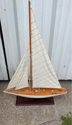 vintage reproduction wooden pond yacht model