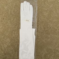 Over The Elbow White Gloves