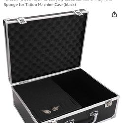 Tattoo Kit Box Case,Tattoo Case Organizer 12.6" x 9.5" x 5.1" W/Lock Tattoo Machine Carrying Case,Aluminum Alloy with Sponge for Tattoo Machine Case (