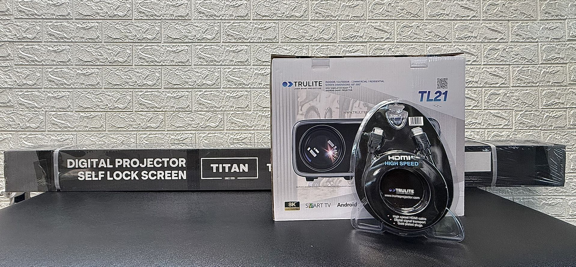 Trulite TL21 w/ Projector Screen & HDMI Cable