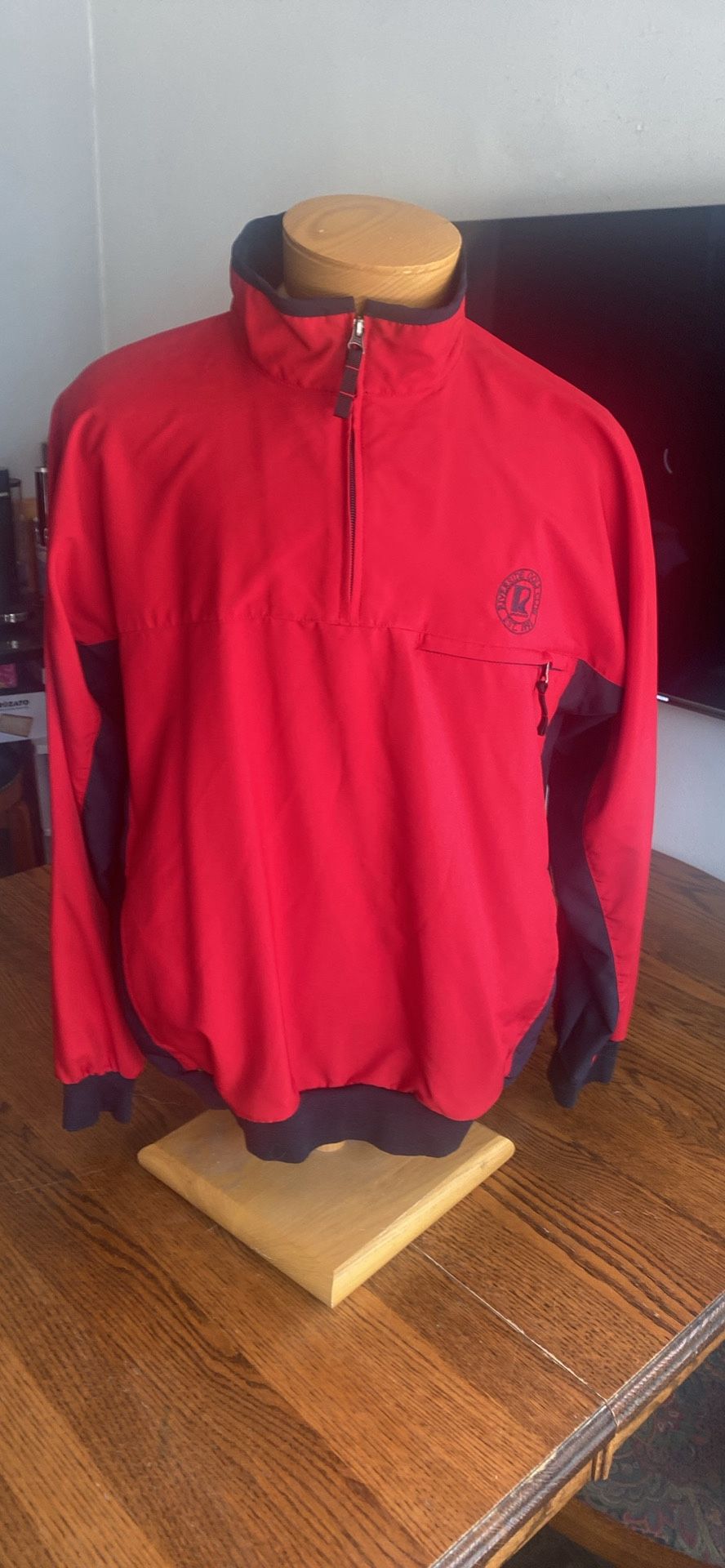 Cutter & Buck Jacket Womens Windbreaker 1/4 Zipper Red/Black XL