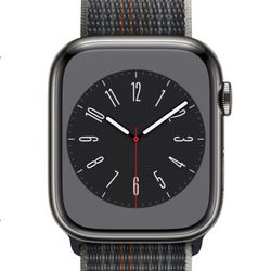 Apple Watch Series 8 GPS + Cellular, 45mm Graphite Stainless Steel Case with Midnight Sport Loop