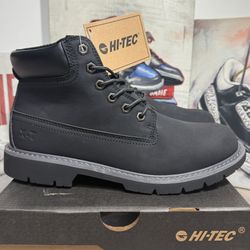 Hi Tec Men's Reznor 6" Black Nubuck Vegan Soft Toe Work Boots Shoes New Sizes 9 US, 9.5 US, 12 US, 13 US